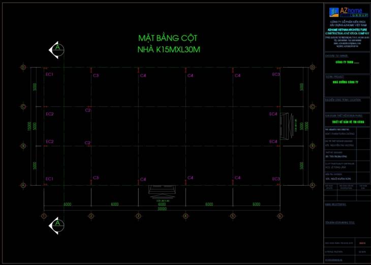 Mẫu bản vẽ nhà xưởng 450 m2