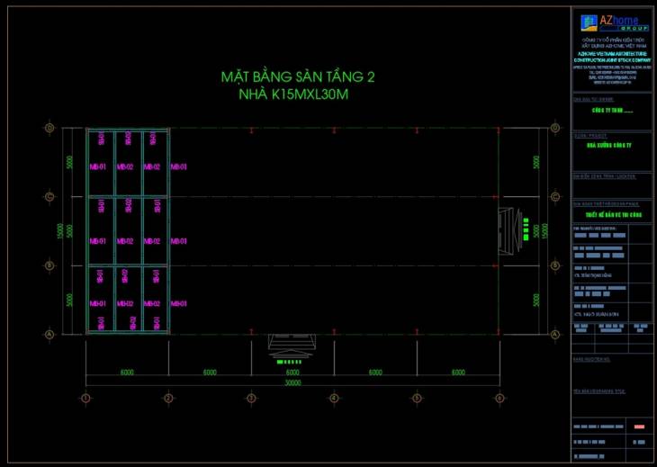 Mẫu bản vẽ nhà xưởng 450 m2