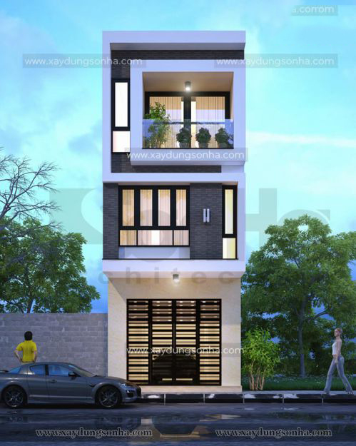 Thiết kế biệt thự hiện đại 3 Tầng – Cô Tuyết