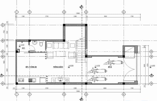 Mẫu nhà ống 3 tầng 5x14m
