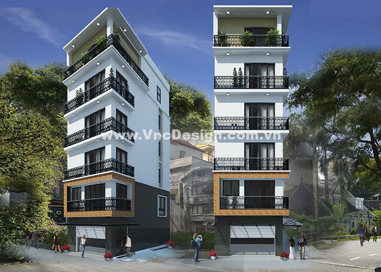 Mẫu nhà phố đẹp 6 tầng 5x12m