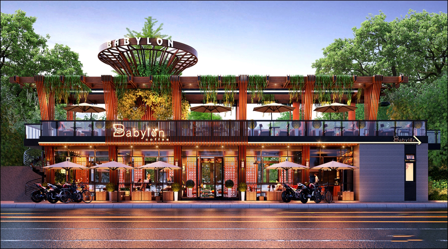 Thiết kế Cafe Sân Vườn BABYLON COFFEE