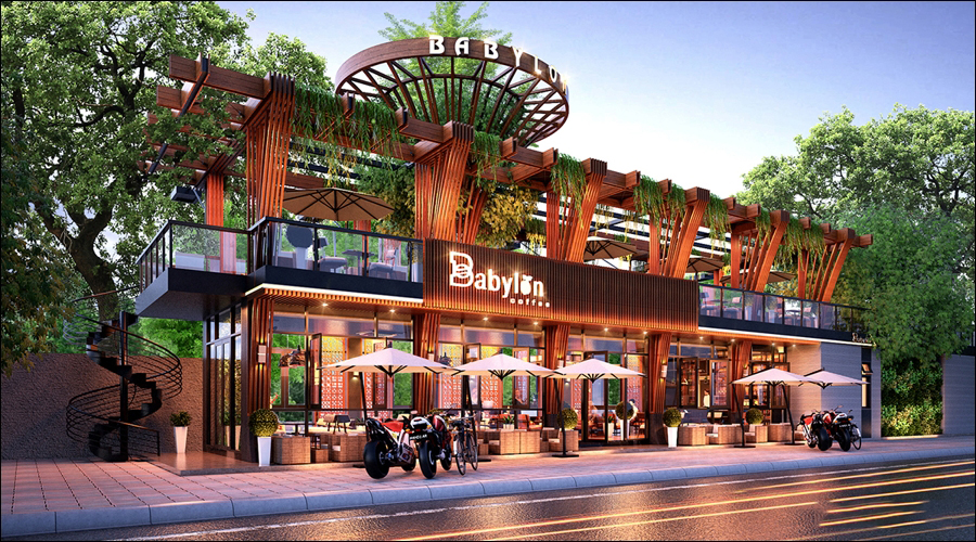 Thiết kế Cafe Sân Vườn BABYLON COFFEE