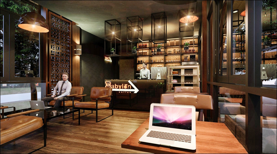 Thiết kế Cafe Sân Vườn BABYLON COFFEE