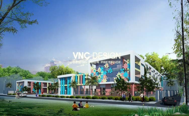 Thiết kế trường mầm non Hoa Sen
