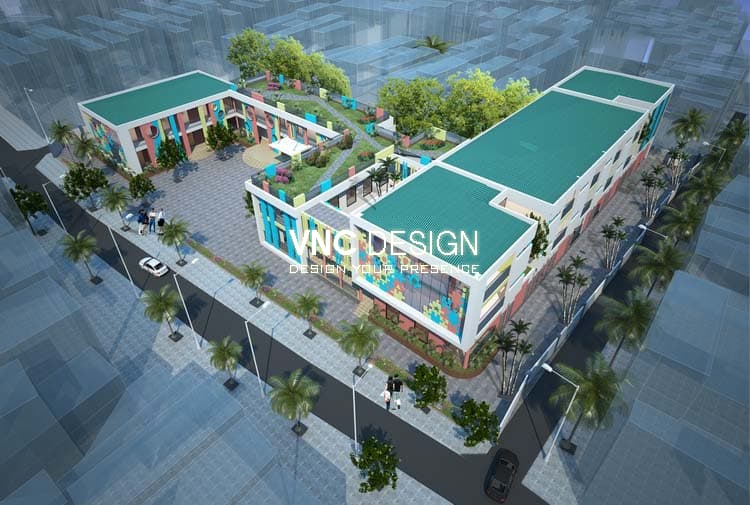 Thiết kế trường mầm non Hoa Sen