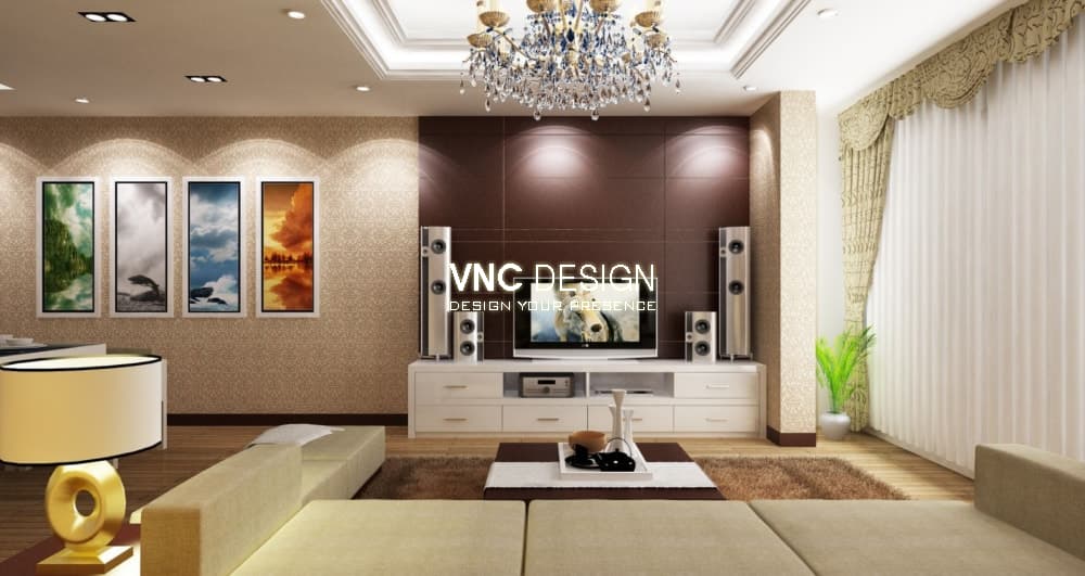 13 mẫu đèn trang trí phòng khách chung cư đẹp sang trọng