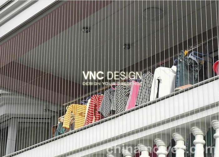 Thiết kế ban công chung cư an toàn với lưới an toàn ban công