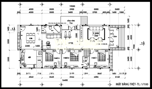 Mẫu nhà cấp 4 8x19m