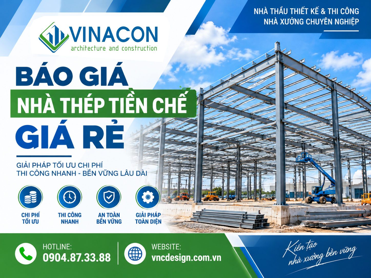 Báo giá nhà thép tiền chế giá rẻ, giảm 25% chi phí đầu tư xây dựng