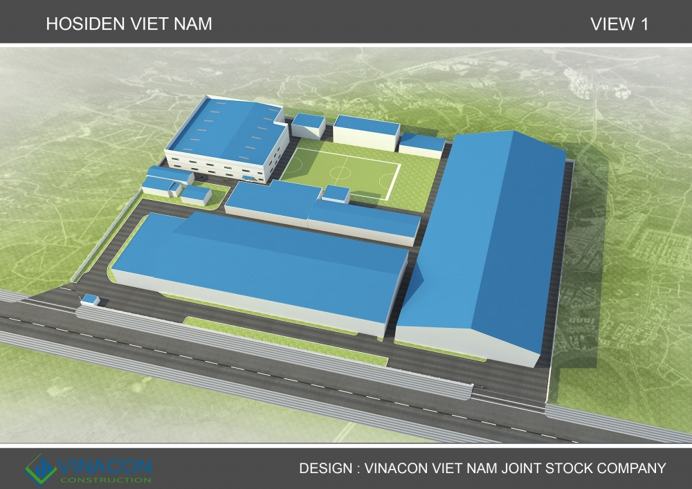 Thiết kế nhà xưởng công ty Hosiden Vina Project