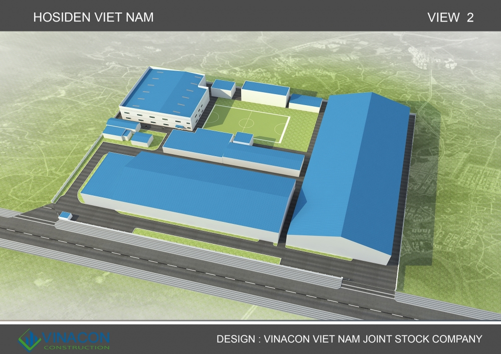 Thiết kế nhà xưởng công ty Hosiden Vina Project