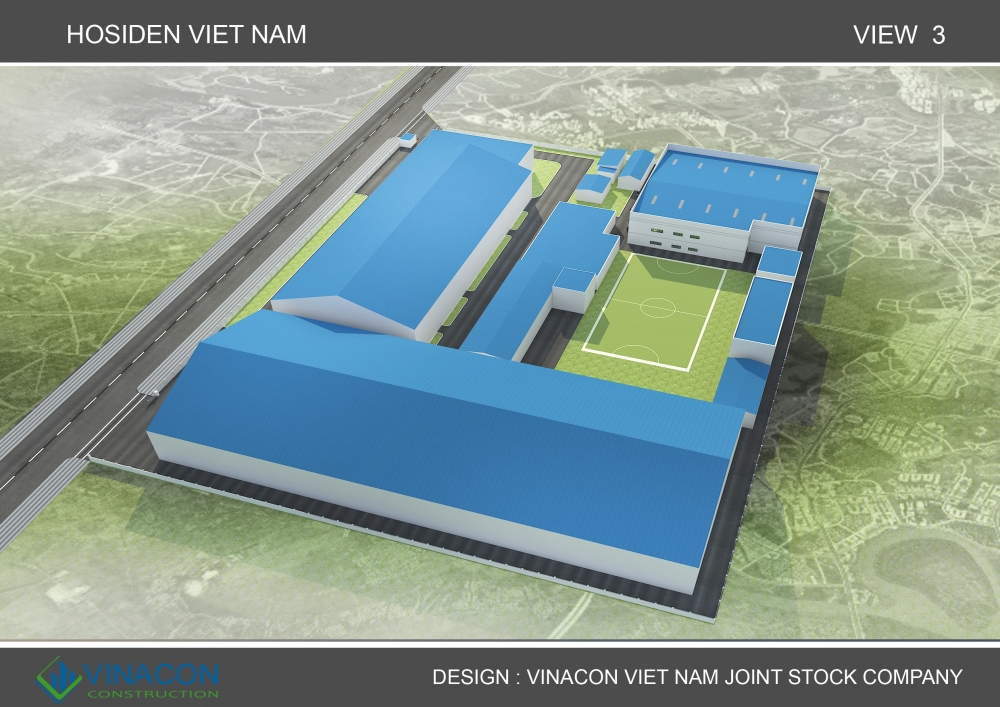 Thiết kế nhà xưởng công ty Hosiden Vina Project