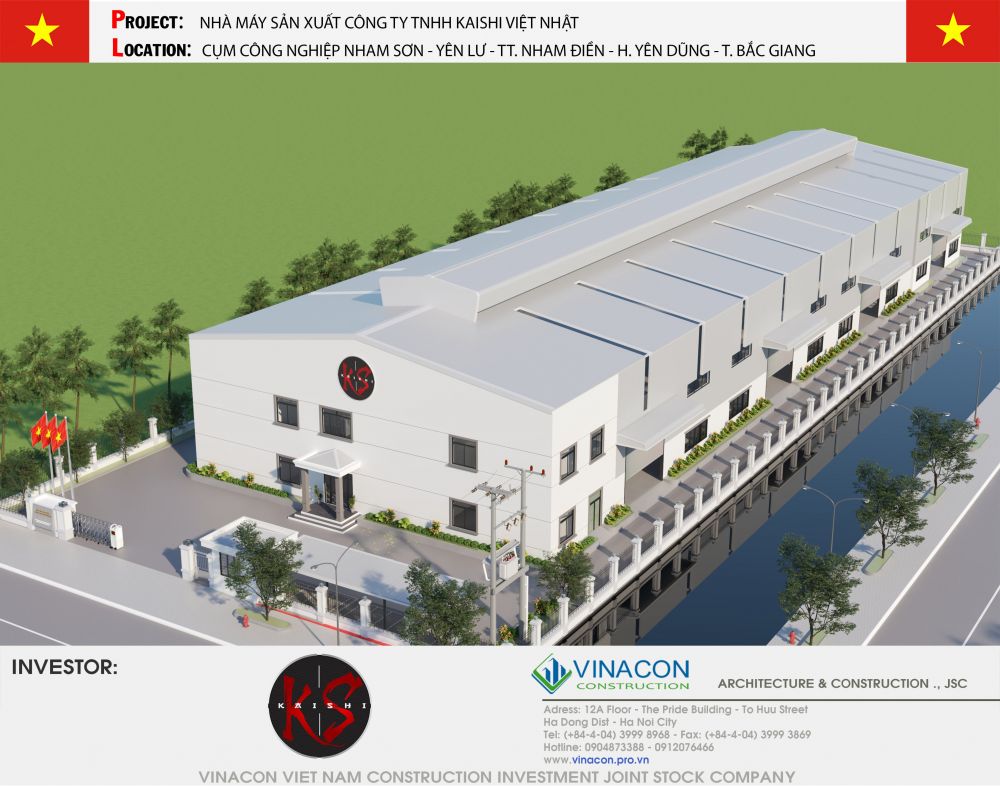 Thiết kế Nhà máy Kaishi Việt Nhật