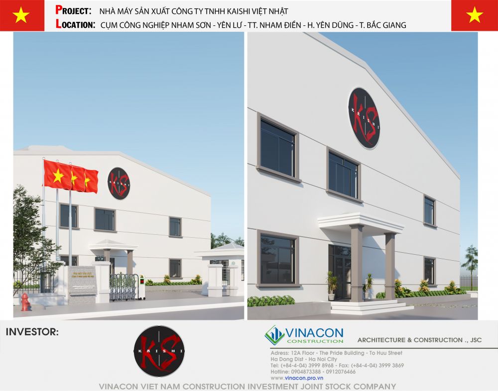 Thiết kế Nhà máy Kaishi Việt Nhật