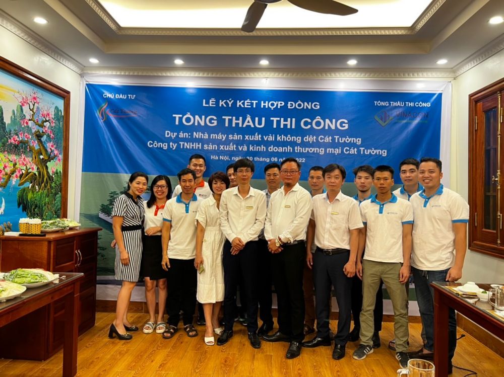 LỄ KÝ KẾT HỢP ĐỒNG TỔNG THẦU THIẾT KẾ THI CÔNG NHÀ MÁY DỆT CÁT TƯỜNG