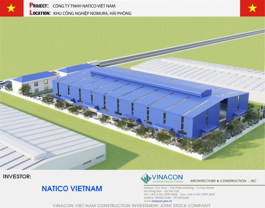 Thiết kế Nhà máy may Natico Việt Nam