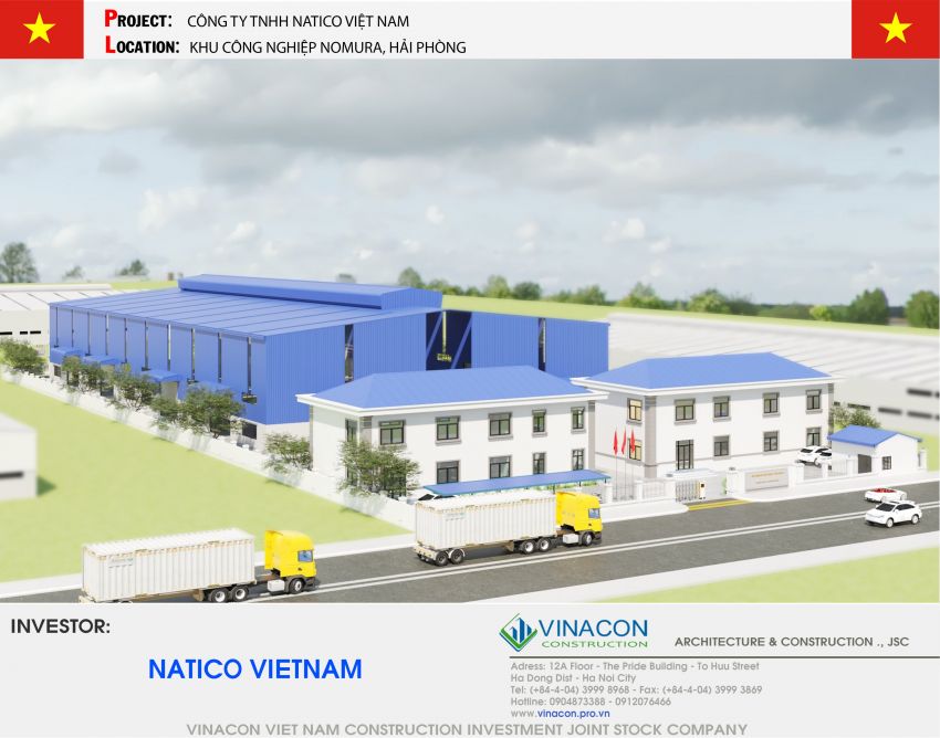 Thiết kế Nhà máy may Natico Việt Nam