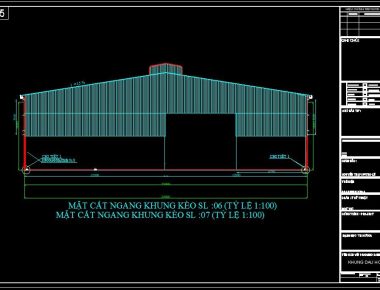 Mẫu bản vẽ nhà xưởng 450 m2