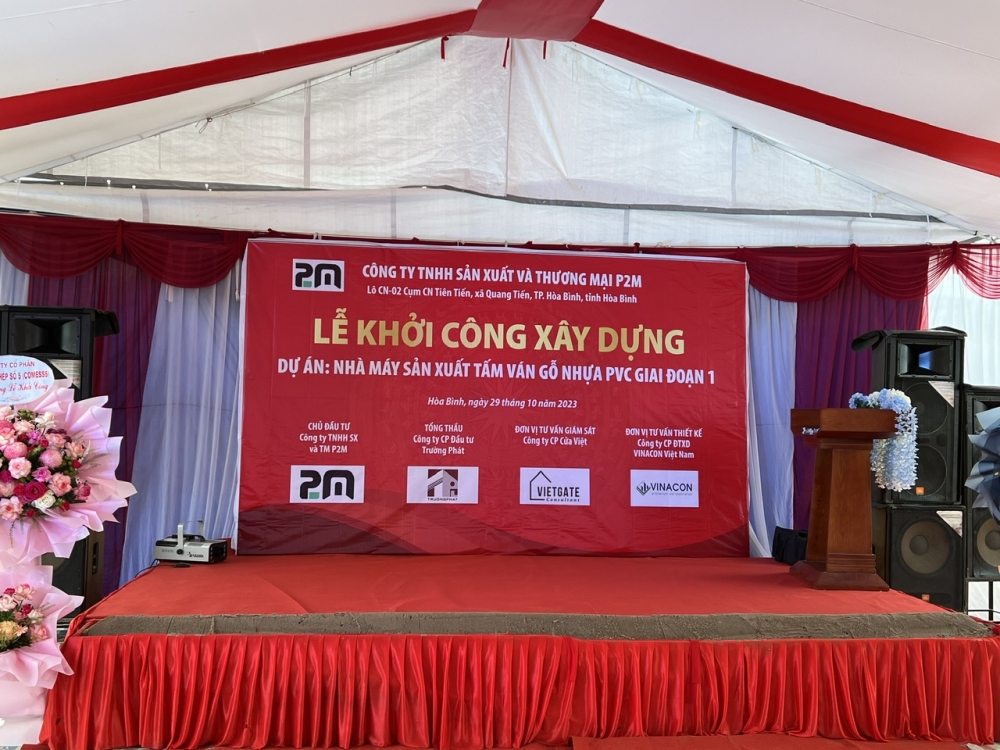 LỄ KHỞI CÔNG NHÀ MÁY SẢN XUẤT VÁN GỖ NHỰA P2M