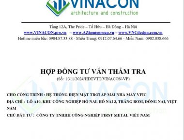 VINACON trúng thầu dự án hệ thống điện mặt trời áp mái