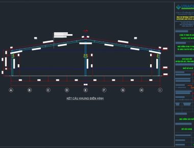 Bản vẽ thiết kế nhà xưởng khung zamil