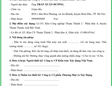 Các bước cấp phép xây dựng nhà xưởng