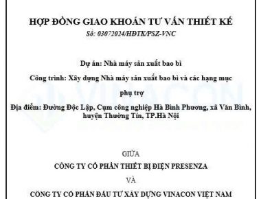 VINACON KÝ KẾT HỢP ĐỒNG GIAO KHOÁN TƯ VẤN THIẾT KẾ DỰ ÁN TẠI THƯỜNG TÍN – HÀ NỘI