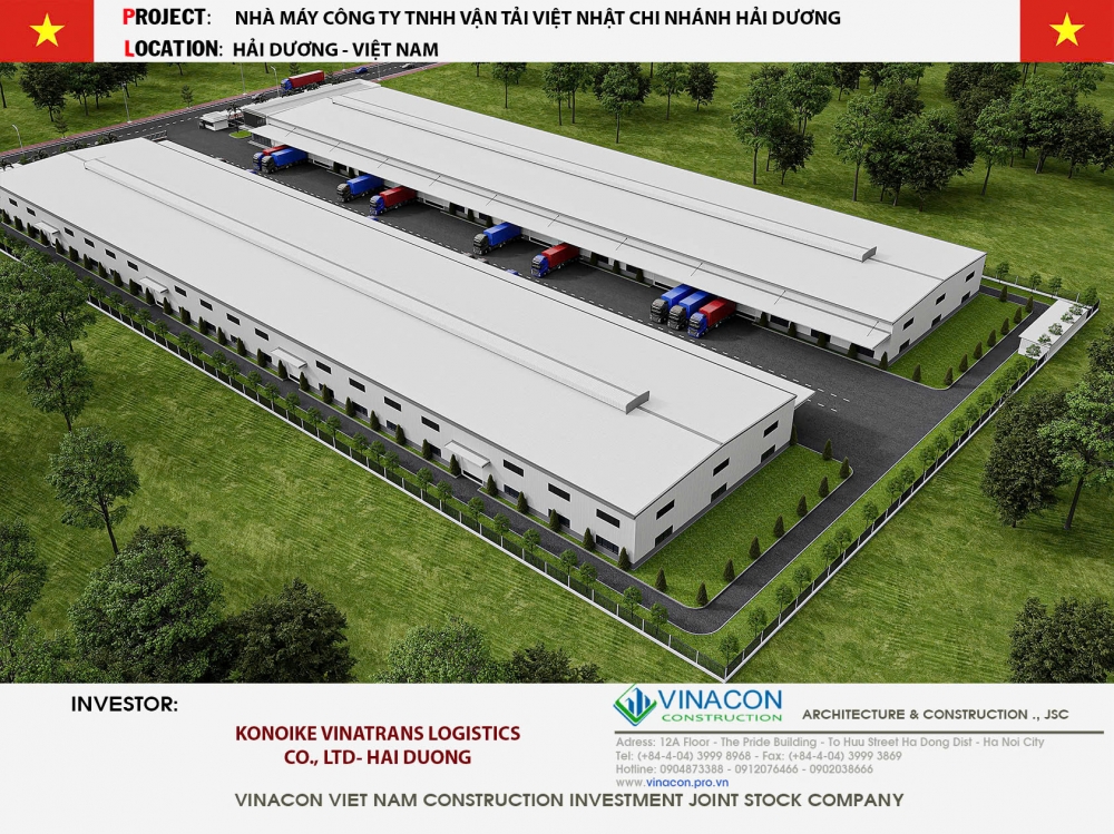 NHÀ XƯỞNG NHÀ MÁY KONOIKE VINATRANS – HẢI DƯƠNG