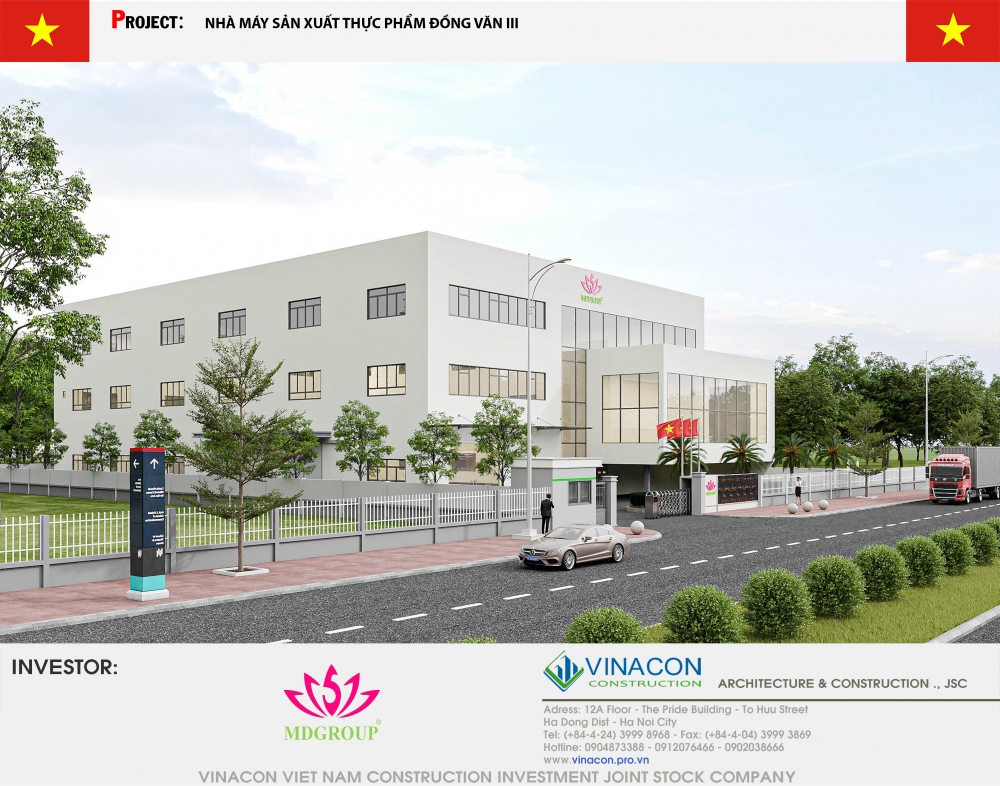 NHÀ XƯỞNG NHÀ MÁY SẢN XUẤT THỰC PHẨM MDGROUP 3
