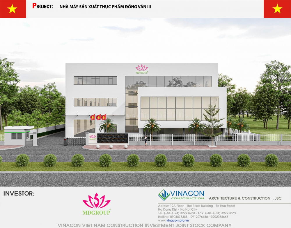 NHÀ XƯỞNG NHÀ MÁY SẢN XUẤT THỰC PHẨM MDGROUP 3