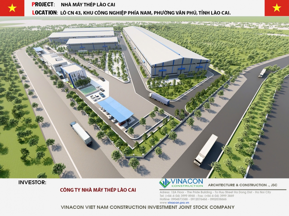 NHÀ XƯỞNG NHÀ MÁY THÉP LÀO CAO