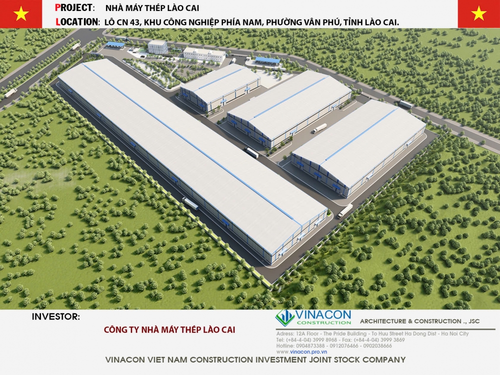 NHÀ XƯỞNG NHÀ MÁY THÉP LÀO CAO