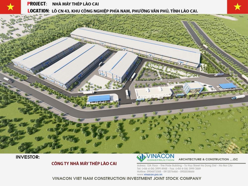 NHÀ XƯỞNG NHÀ MÁY THÉP LÀO CAO