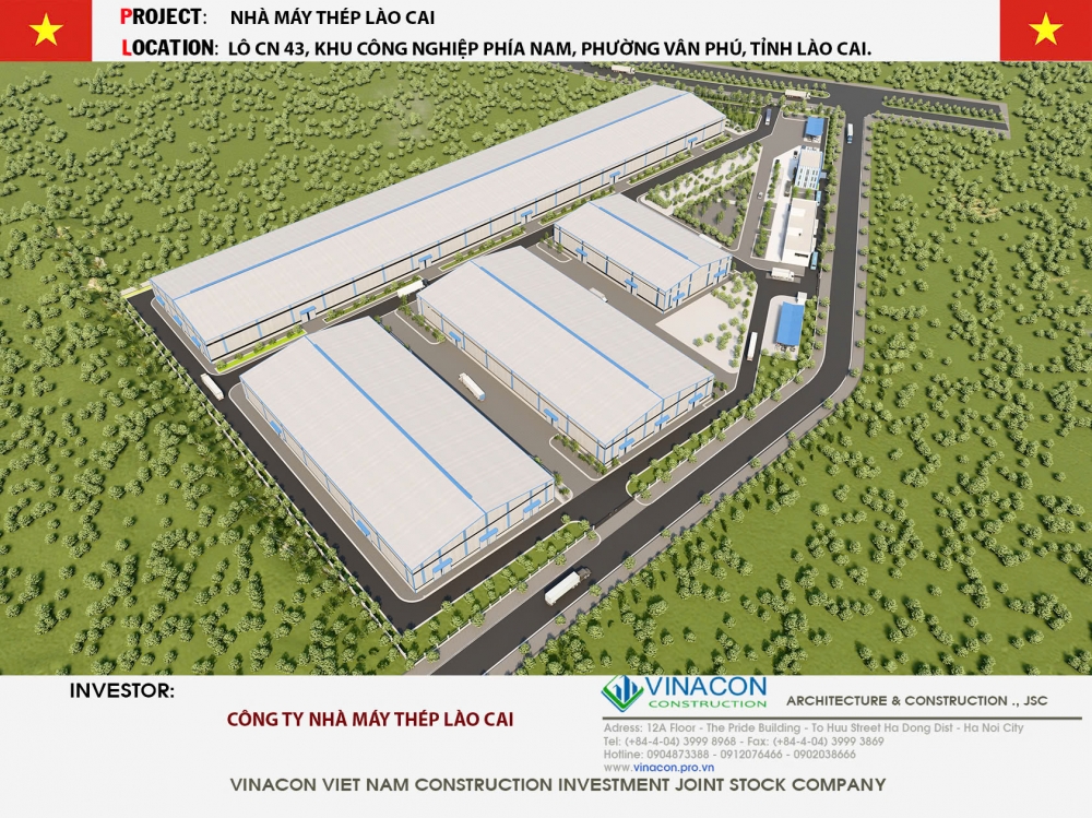 NHÀ XƯỞNG NHÀ MÁY THÉP LÀO CAO