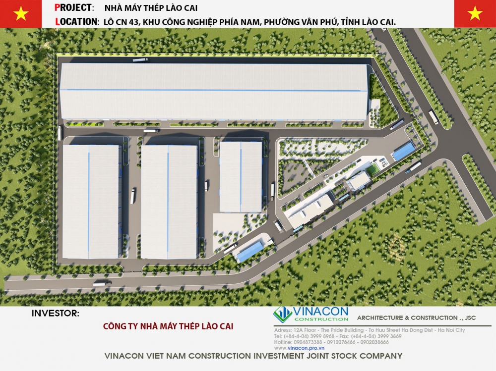 NHÀ XƯỞNG NHÀ MÁY THÉP LÀO CAO