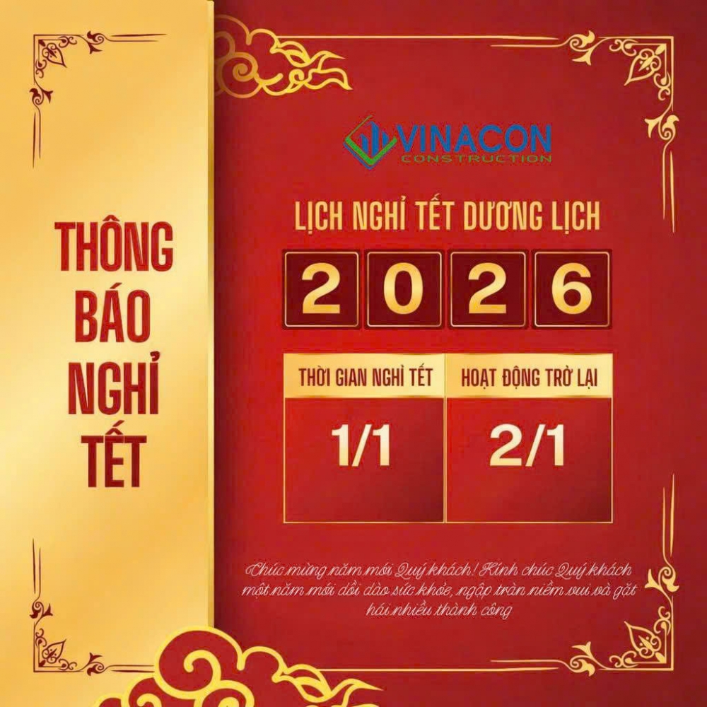 NHÀ XƯỞNG THÔNG BÁO NGHỈ TẾT DƯƠNG LỊCH 2026