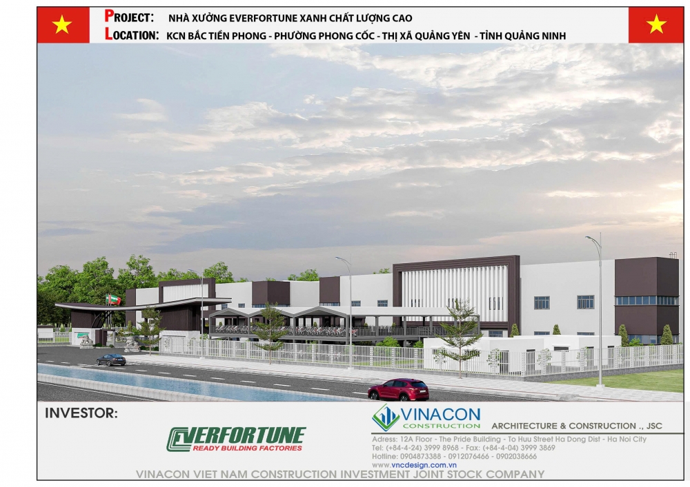 NHÀ XƯỞNG VINACON KÝ KẾT HỢP ĐỒNG TƯ VẤN THIẾT KẾ & TƯ VẤN PHÁP LÝ DỰ ÁN DIỆN TÍCH 63,700 m2 TẠI QUẢNG NINH