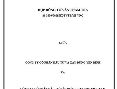 Lễ ký kết hợp đồng tư vấn thẩm tra giữa VINACON VIỆT NAM với Công ty YÊN BÌNH