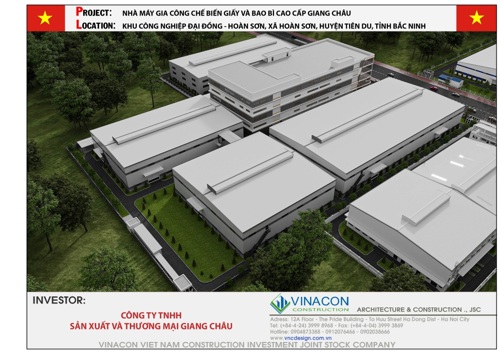 NHÀ XƯỞNG VINACON VIỆT NAM KÝ KẾT HỢP ĐỒNG TƯ VẤN THIẾT KẾ DỰ ÁN NHÀ MÁY GIANG CHÂU – BẮC NINH