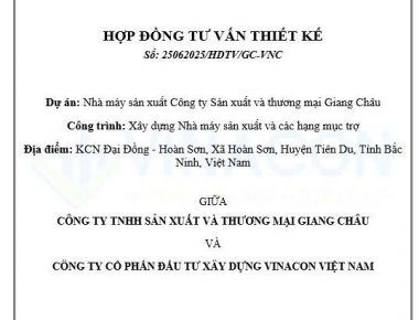 VINACON VIỆT NAM KÝ KẾT HỢP ĐỒNG TƯ VẤN THIẾT KẾ DỰ ÁN NHÀ MÁY GIANG CHÂU – BẮC NINH