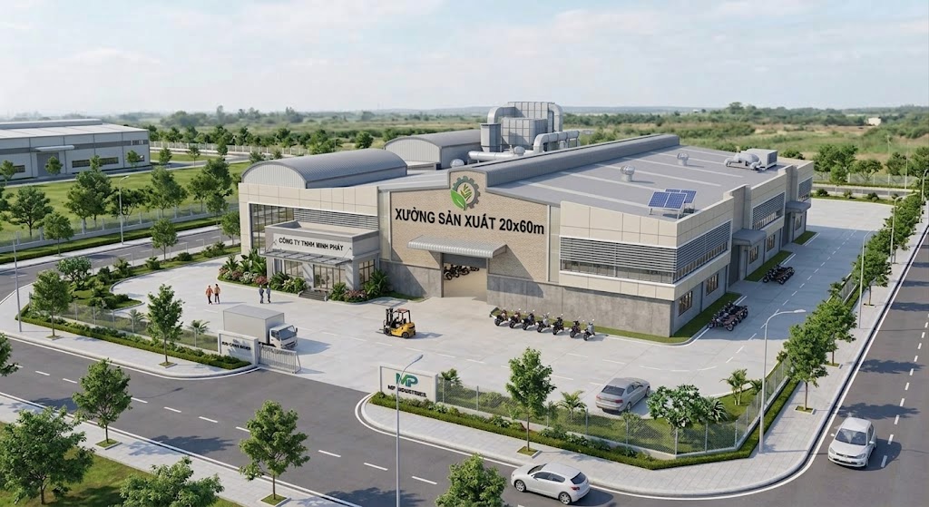 Bản vẽ nhà xưởng 20x60m