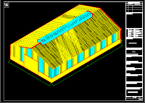 Bản vẽ nhà xưởng 25x42m