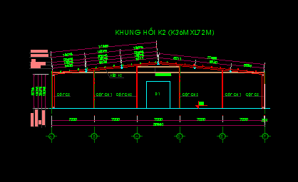 Bản vẽ nhà xưởng 36x72m