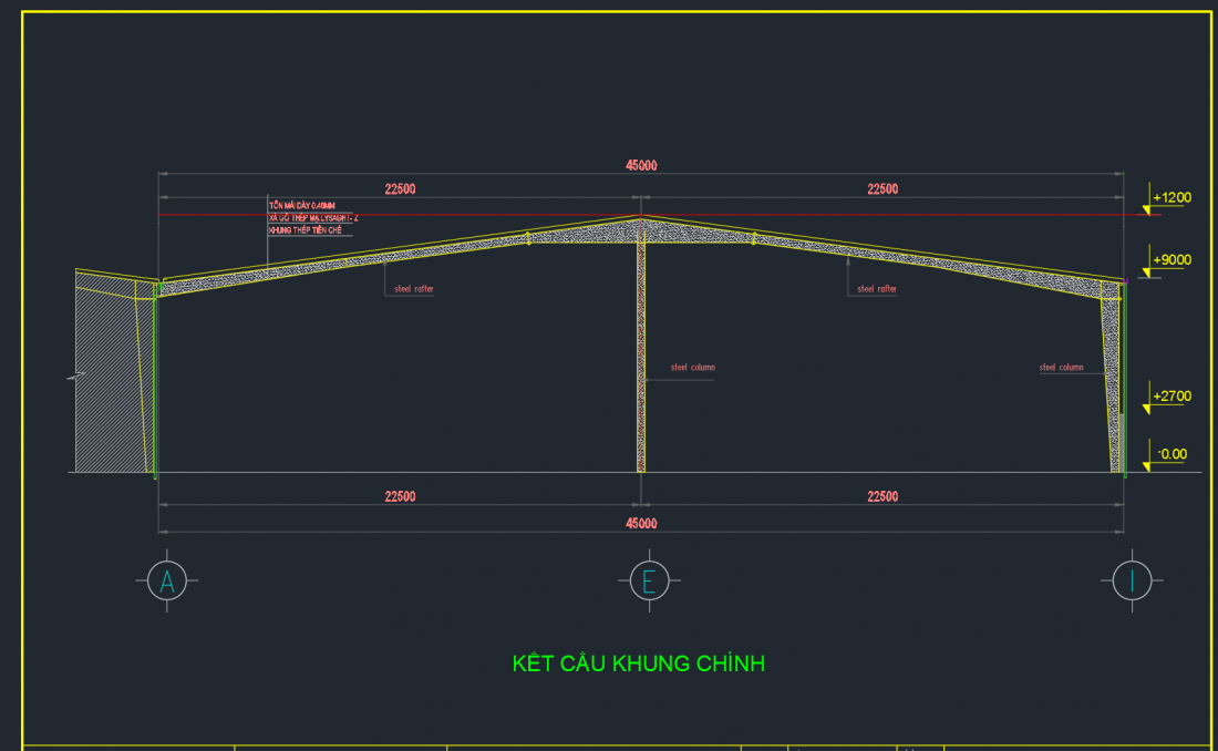 Mẫu 46 – Bản vẽ nhà xưởng 45x60m