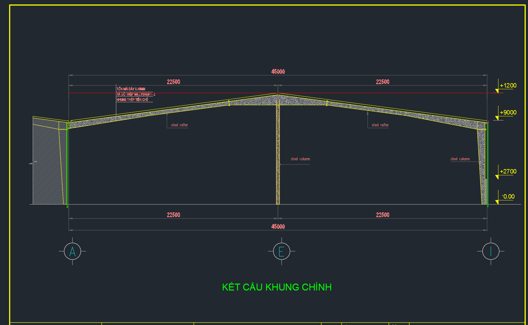 Bản vẽ nhà xưởng 45x60m