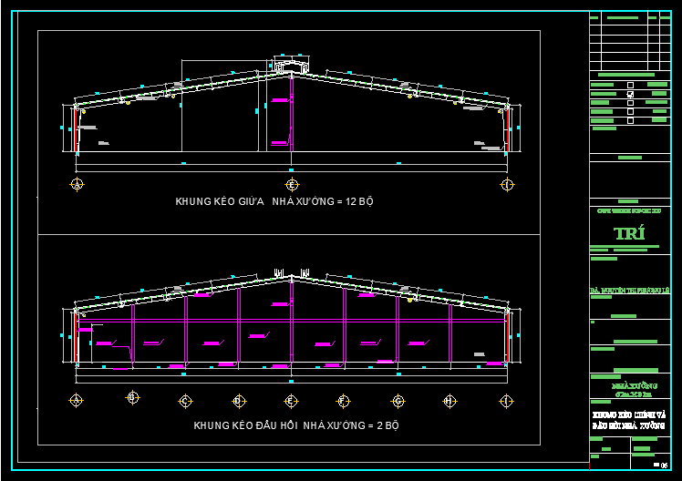 Bản vẽ nhà xưởng 61x82m