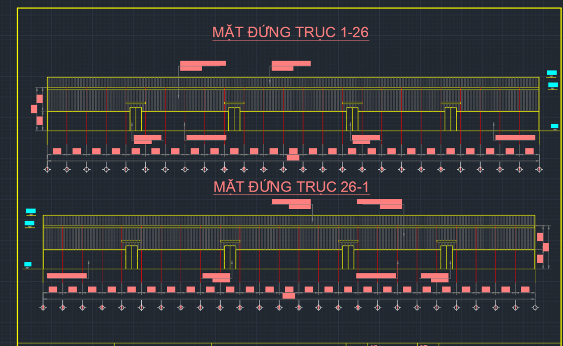 Mẫu 55 – Bản vẽ nhà xưởng 30x185m