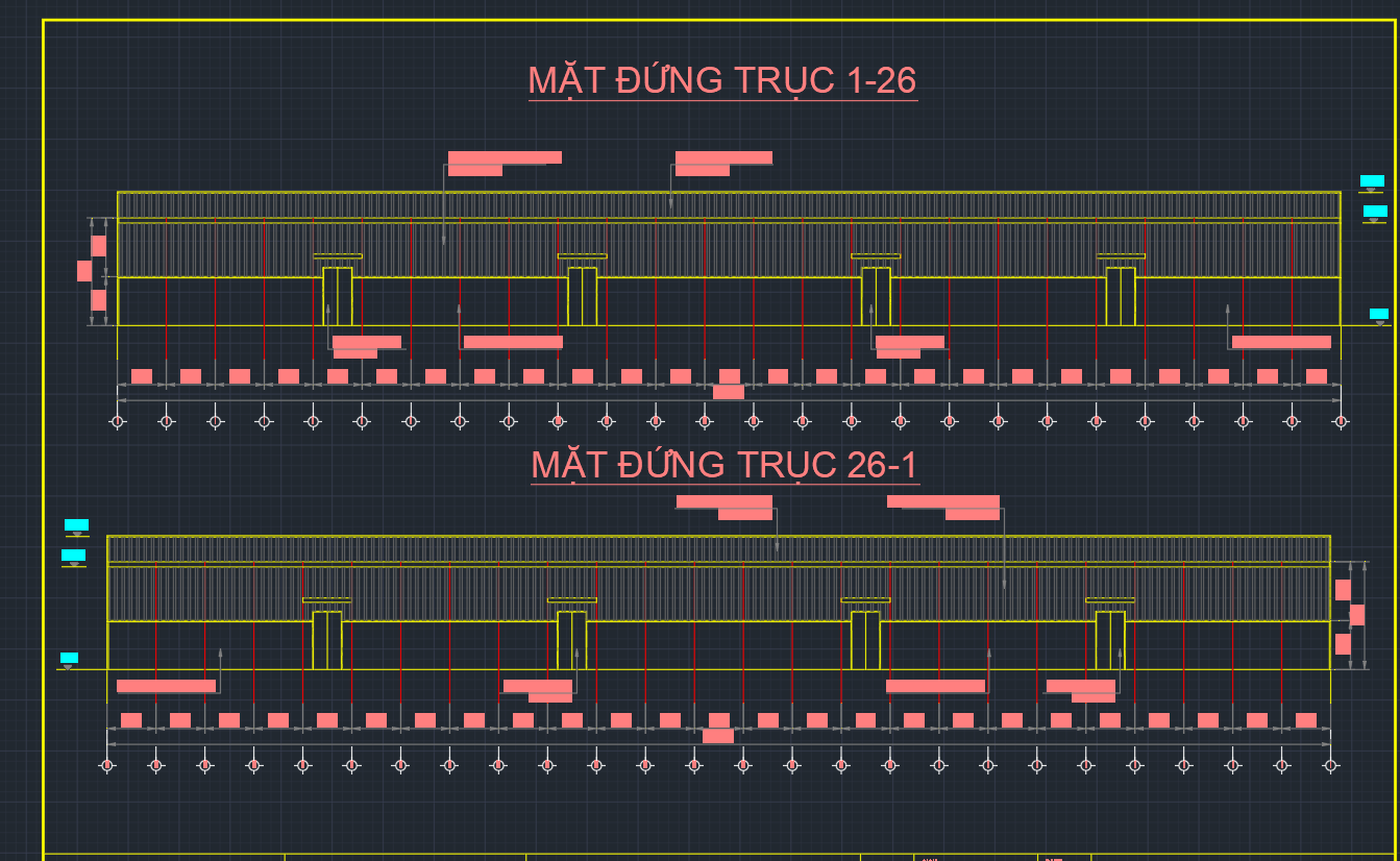 Bản vẽ nhà xưởng 30x185m