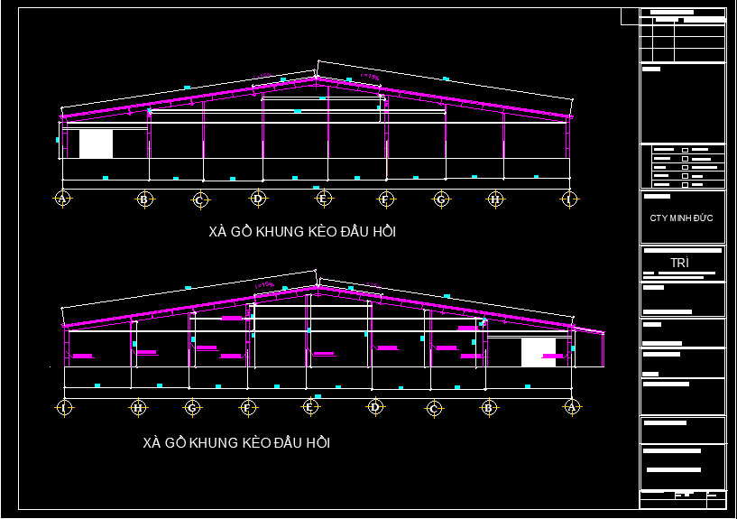 Bản vẽ nhà xưởng 52x110m